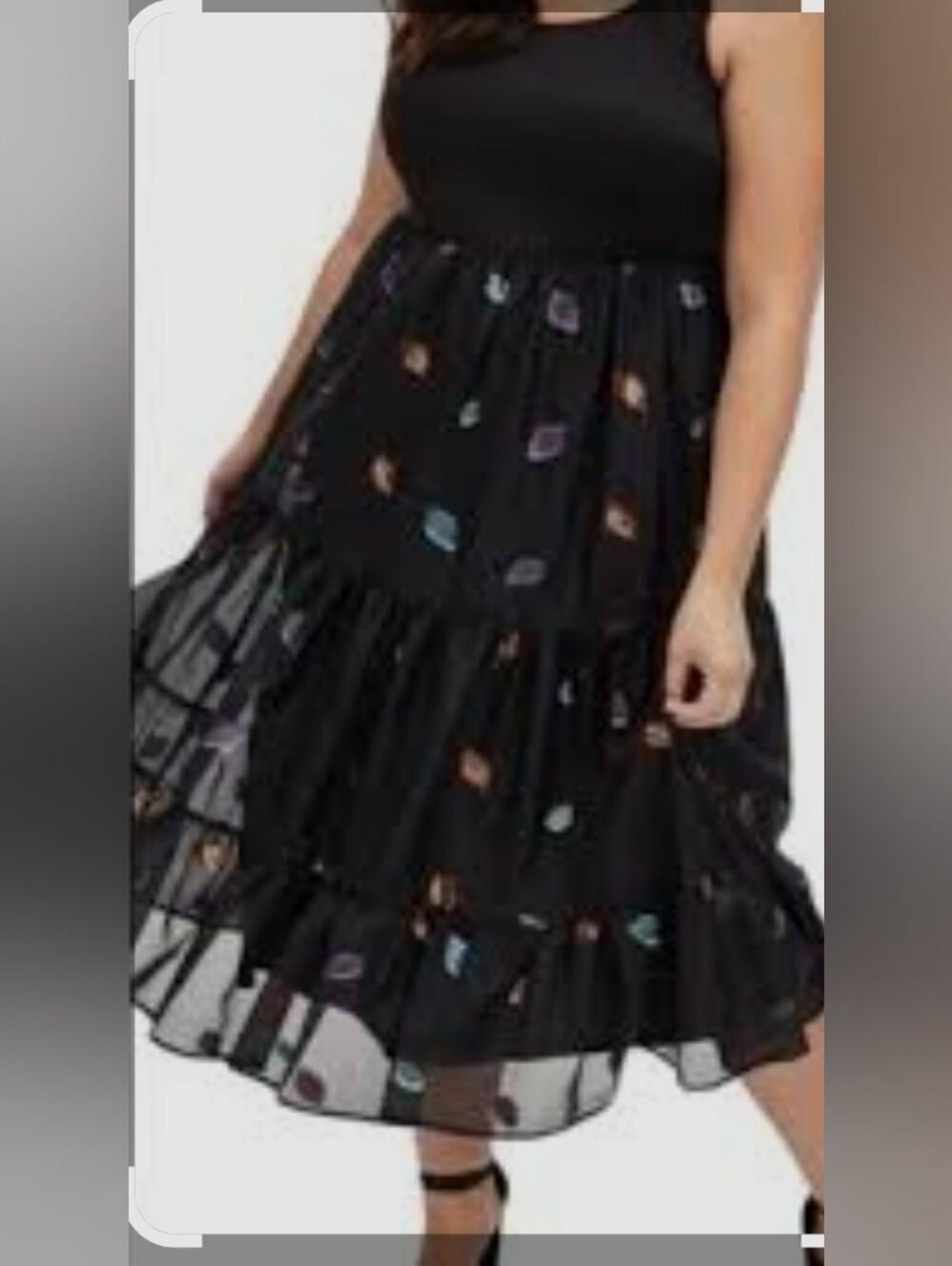 Torrid Black Tiered Mesh Dress with Iridescent Sequin Accents 4 26